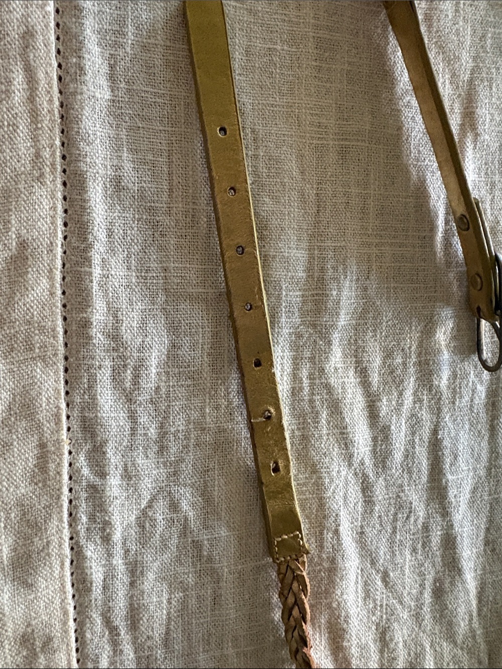 J. Crew Gold Braided Leather Belt with Brass Plate